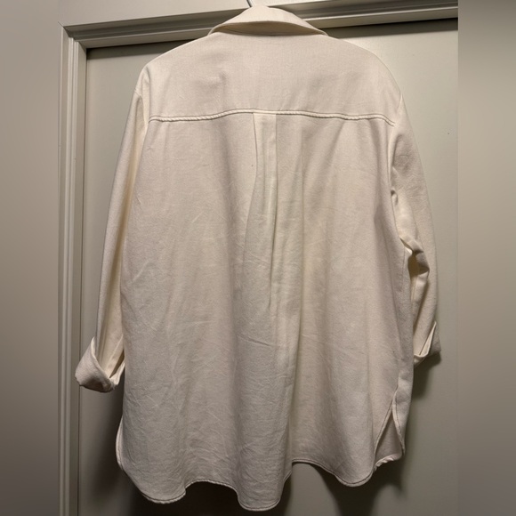 Off White Button-Up Utility Shirt - Picture 2 of 6